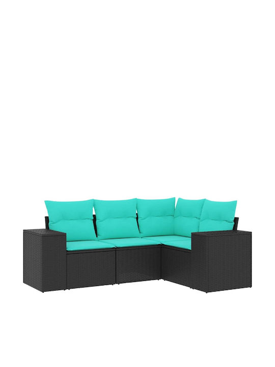 Outdoor Corner Sofa Rattan With Cushions 62x62x69cm