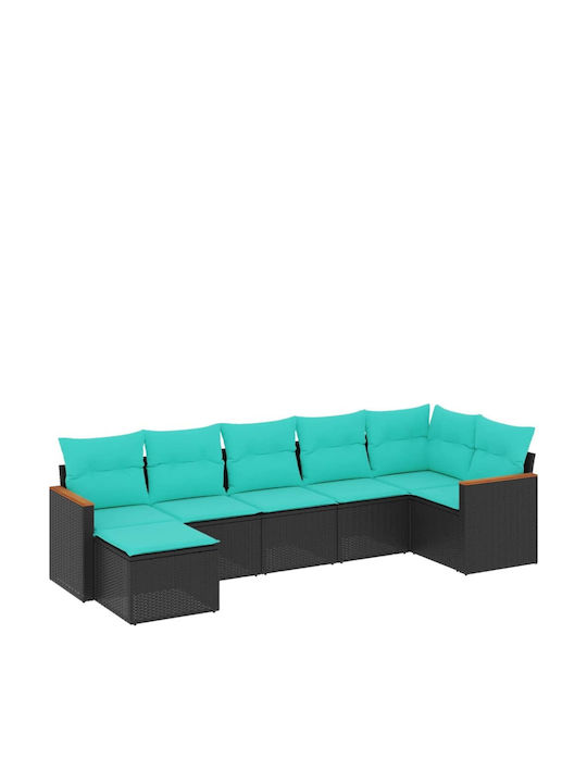 Outdoor Corner Sofa Rattan With Cushions 62x62x69cm