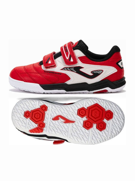 Cancha Kids Indoor Soccer Shoes without Laces Red