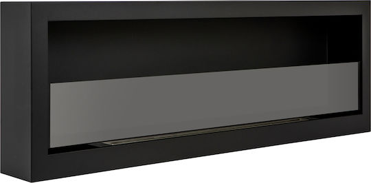 Globmetal Wandmontiertes Bioethanol-Kamin Innen Schwarz 120x15x41.5cm