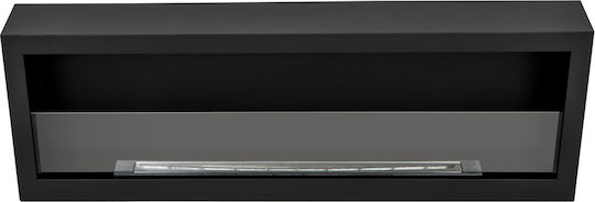 Globmetal Wandmontiertes Bioethanol-Kamin Innen Schwarz 120x15x41.5cm