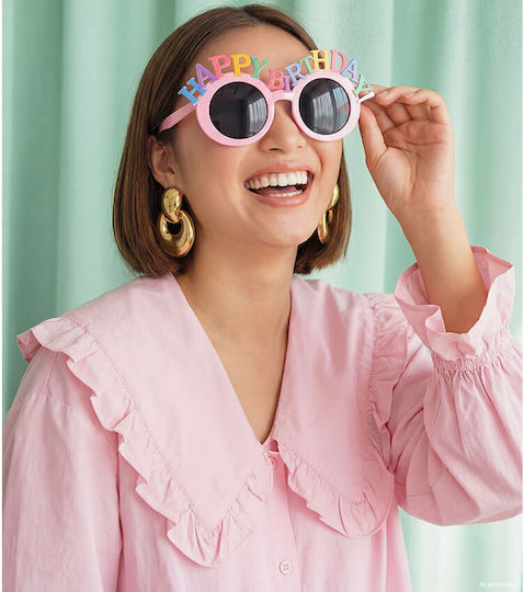 Brillen Happy Birthday Kunststoff Rosa Bunte Buchstaben