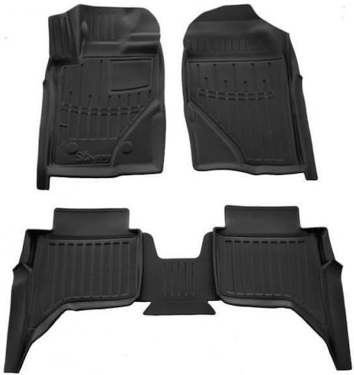 Race Axion Set of Front and Rear Mats 5pcs Tray Type for Volkswagen Amarok 4D Double Cab / Pick up 2020+ Black