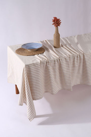 SteweHome Cotton Knitted Brown Tablecloth 180x220cm