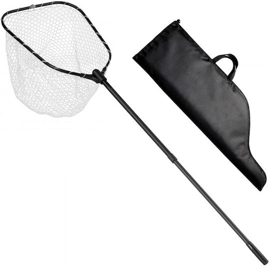 Vevor Foldable Fish Landing Net Telescopic Handle Measuring Scale Aluminum 6063 Silicone Mesh Up to 13.6 Kg Cwlhjpvcxjzgegi57001v0