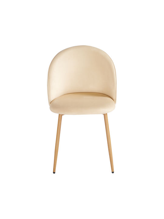 Perch Velvet Dining Chairs Cream 2pcs 50x43x82cm