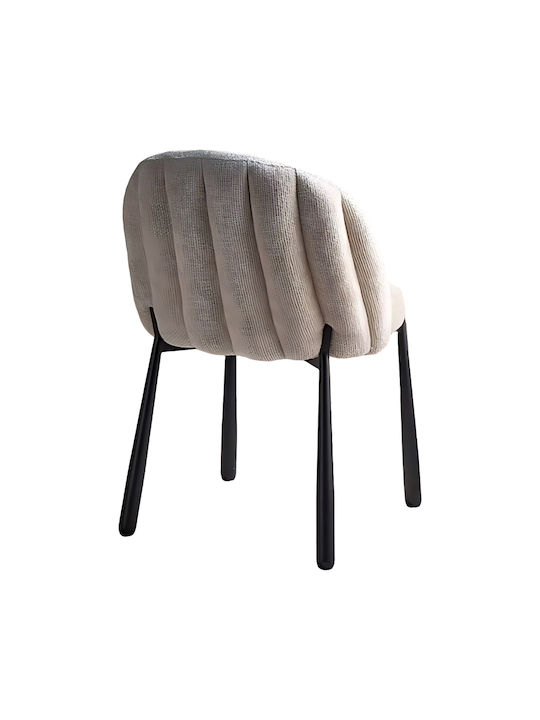 Denna Dining Chairs with Fabric Upholstery Beige 2pcs 52x60x85cm