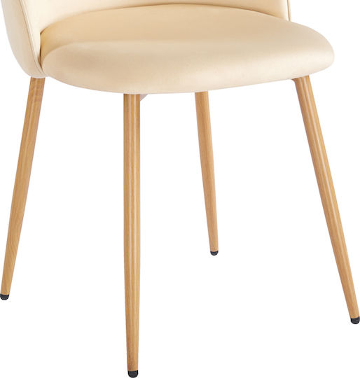 Perch Ess- und Küchenstühle Samt Creme 2Stücke 50x43x82cm
