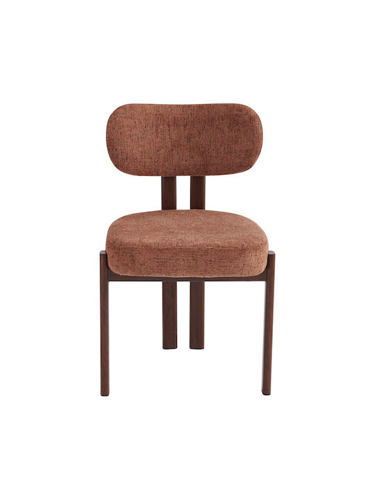 Glamor Dining Chairs with Fabric Upholstery Coffee-Walnut 2pcs 53x51x81cm