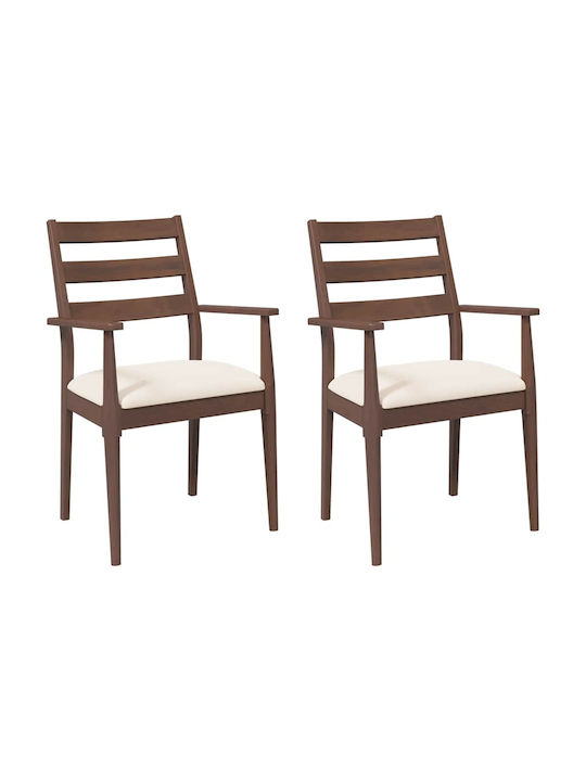 Wooden Brown Dining Chairs 2 Pieces 57x51.5x90cm