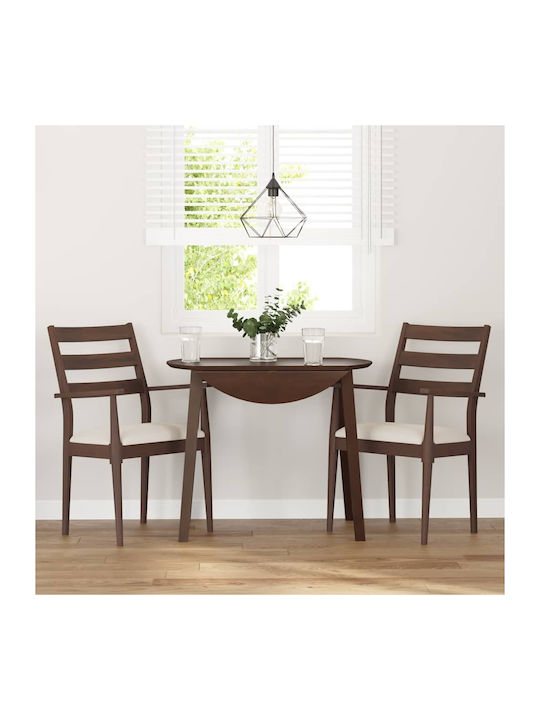 Wooden Brown Dining Chairs 2 Pieces 57x51.5x90cm