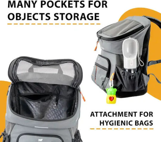 Ferplast Waterproof Backpack for Carrying Dog / Cat up to 10kg Gray