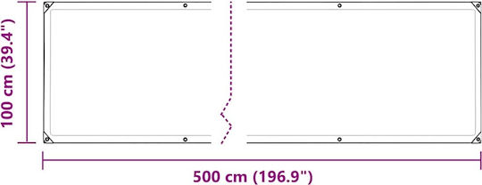 vidaXL Αδιάβροχος Μουσαμάς 140gr/m² 5x1μ. Ελαφρού Τύπου Διάφανος