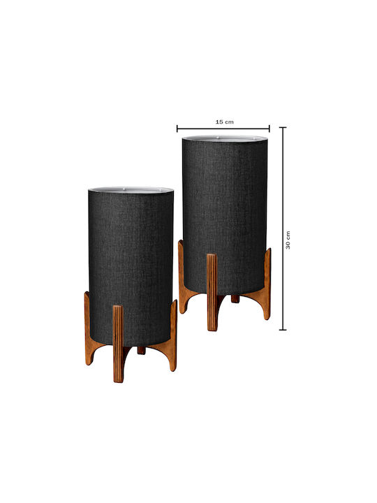 SteweHome Decorative Table Lamp E27 2pcs 15x30x30cm