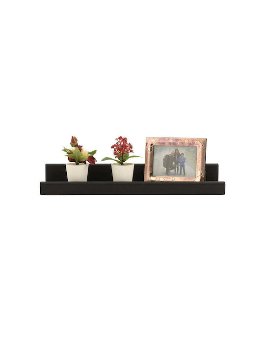 Wandregal Schwarz 50x7x7cm