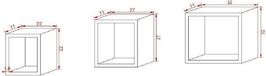 Wandregale 3 Stück 32x9x32cm Braune Wandregale 3 Stück 32x9x32cm Braune