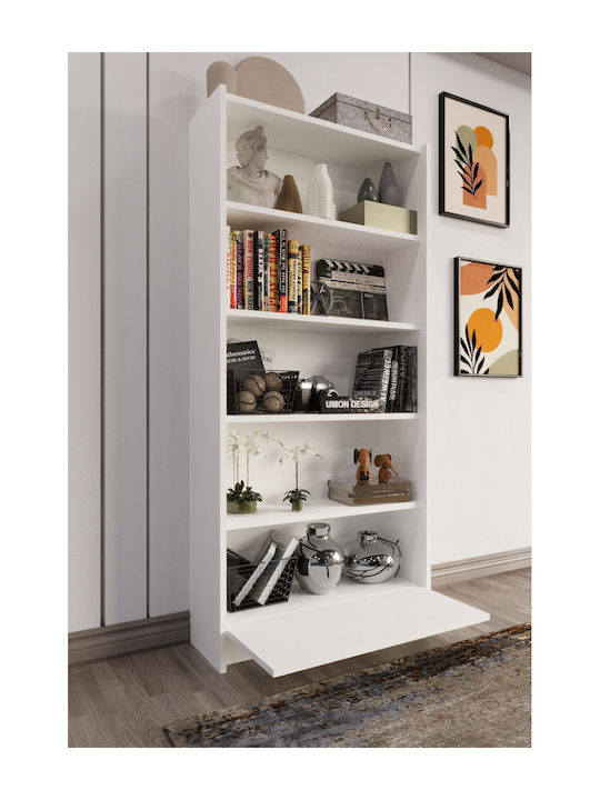 White Bookcase 65x25x150cm