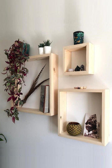 Wall Shelves Brown 3 Pieces 32x9x32 cm