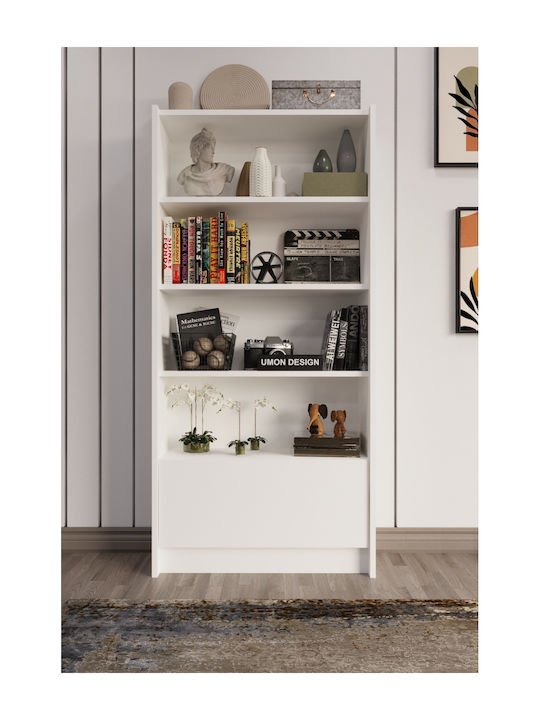 White Bookcase 65x25x150cm