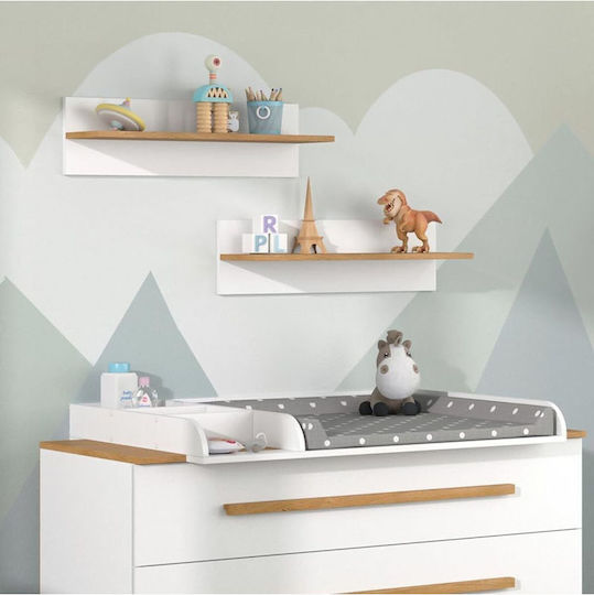 Synthetic Wood Wall Shelves (3 Pieces) 50x20x12cm