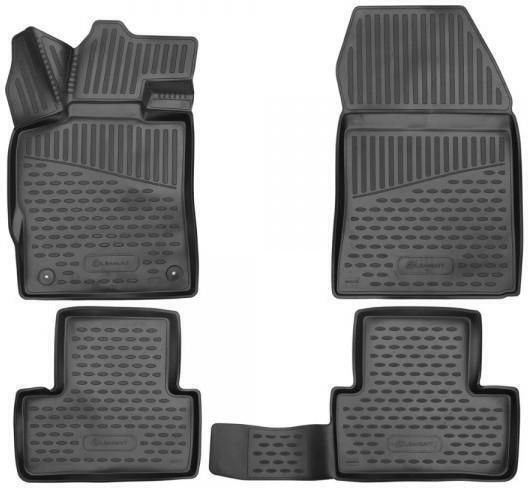 Novline Set of Front and Rear Mats 4pcs Tray Type for Hyundai i10 2019+ Black