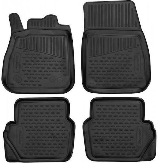 Novline Set of Front and Rear Mats 4pcs Tray Type for Ford Puma 5D 2019 Black