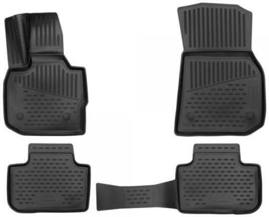 Novline Set of Front and Rear Mats 4pcs Tray Type for Kia Rio 2014+ Black