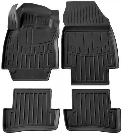 Race Axion Set of Front and Rear Mats 4pcs Tray Type for Renault Captur 2013-2019 Black