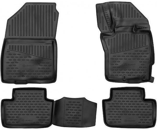 Novline Set of Front and Rear Mats 4pcs Tray Type for Mitsubishi Eclipse Cross / Eclipse 2017+ Black