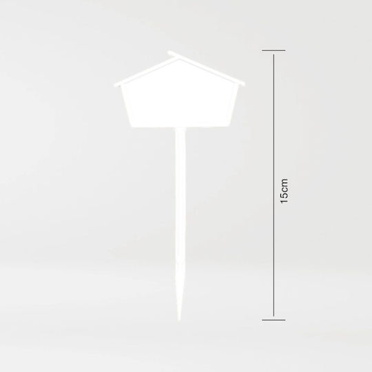 Plastic Plant Label Spike 15cm 6 Colors Head Dimensions 7x4cm White