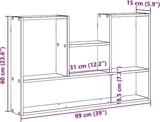 Ράφι Black Oak 99x15x60εκ.