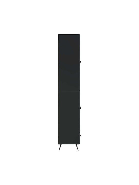 Βιβλιοθήκες Μαύρο (2τμχ) 66x34.5x190εκ.
