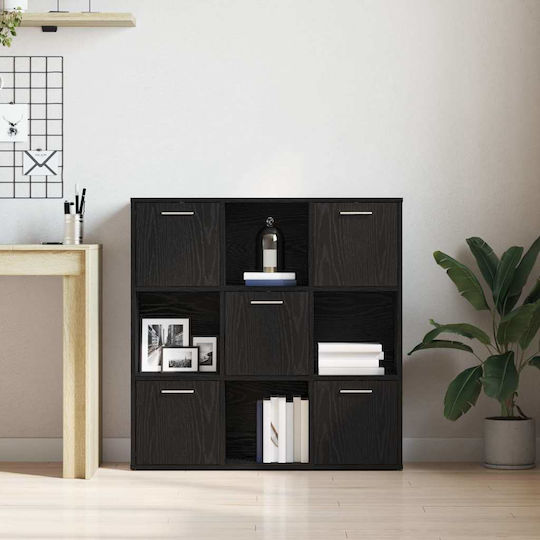 Етажерка Черен Дъб 90x28x90 см