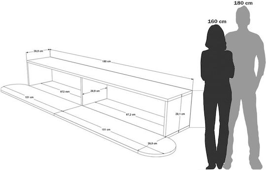 Έπιπλο TV Επιτοίχιο Ατλαντικού Πεύκου 180x31x30εκ. Έπιπλο TV Επιτοίχιο Ατλαντικού Πεύκου 180x31x30εκ.