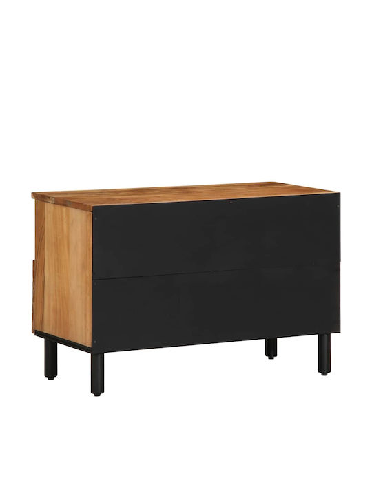 TV Stand Metal & Solid Acacia Wood L70xW33xH46cm