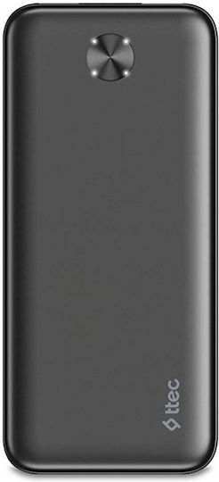 TTEC ReCharger Power Bank 10000mAh 20W with 2 USB-A Output Ports and USB-C Power Delivery Black