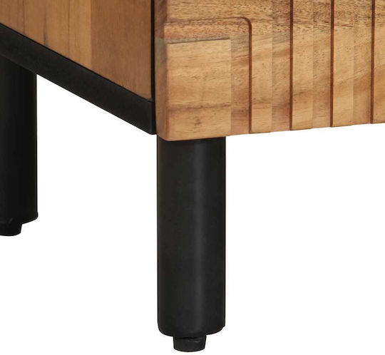 TV Stand Metal & Solid Acacia Wood L70xW33xH46cm