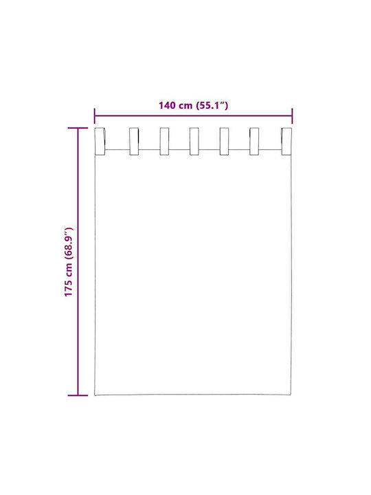 vidaXL Set Curtains Window With Tab Tops Light Pink 140x175cm