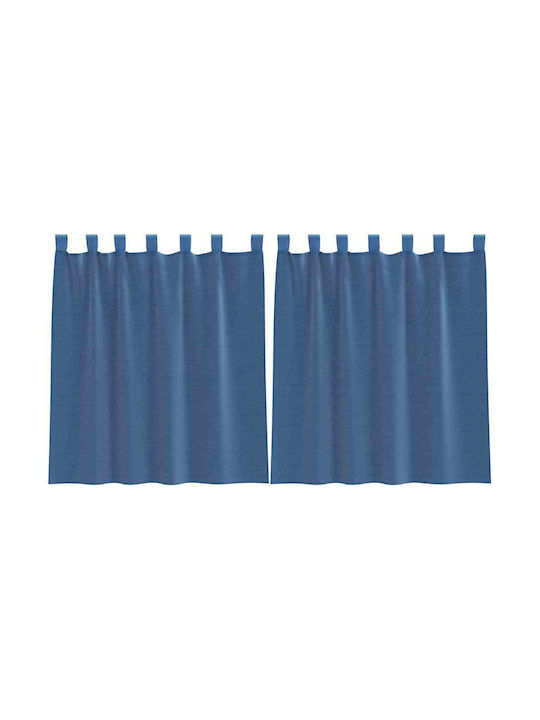 vidaXL Set Curtains Window With Tab Tops Royal Blue 140x140cm