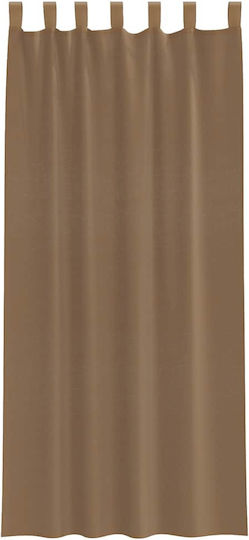 vidaXL Комплект Пердета И Завеси С Презрамки Voile Светлокафяв 140x225см
