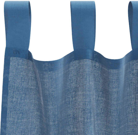 vidaXL Set Window Curtains with Tab Top Voile Blue Royal 140x140cm