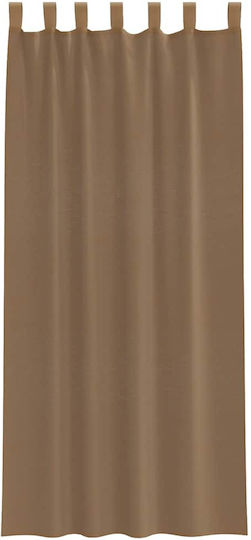 vidaXL Комплект Пердета И Завеси С Презрамки Voile Светлокафяв 140x245см
