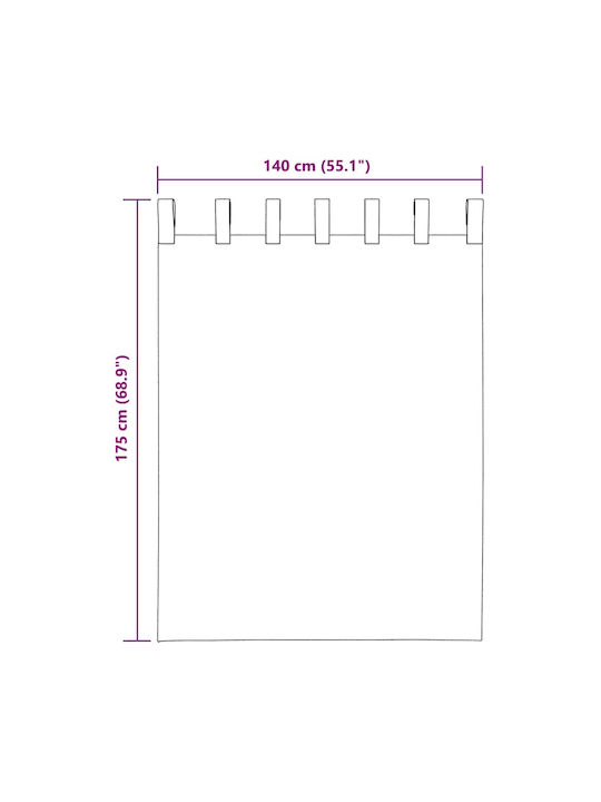vidaXL Set Curtains Window with Tab Tops Purple 140x175cm