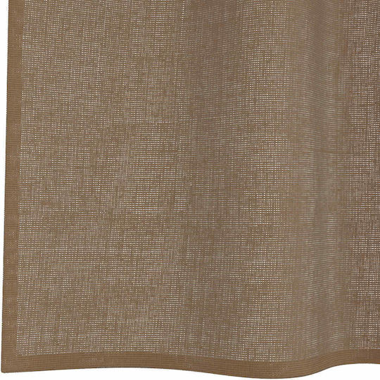 vidaXL Комплект Пердета И Завеси С Презрамки Voile Светлокафяв 140x245см