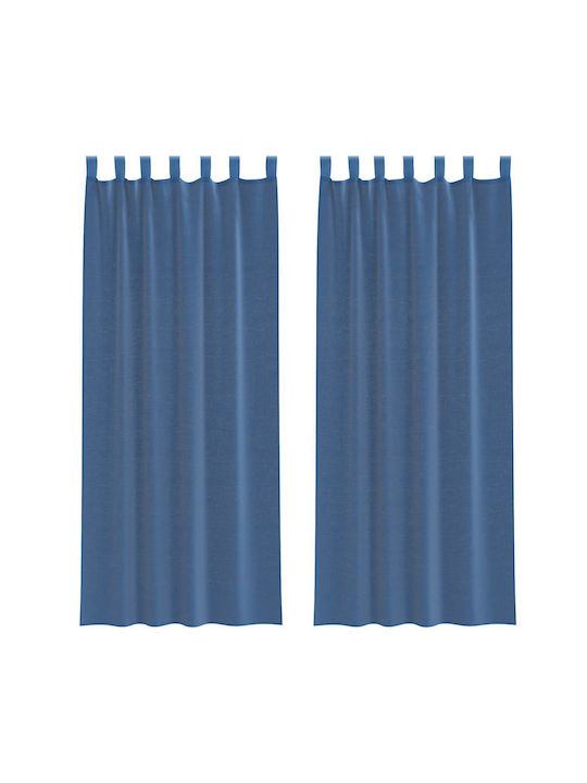 vidaXL Set Curtains with Tab Tops Royal Blue 140x260cm