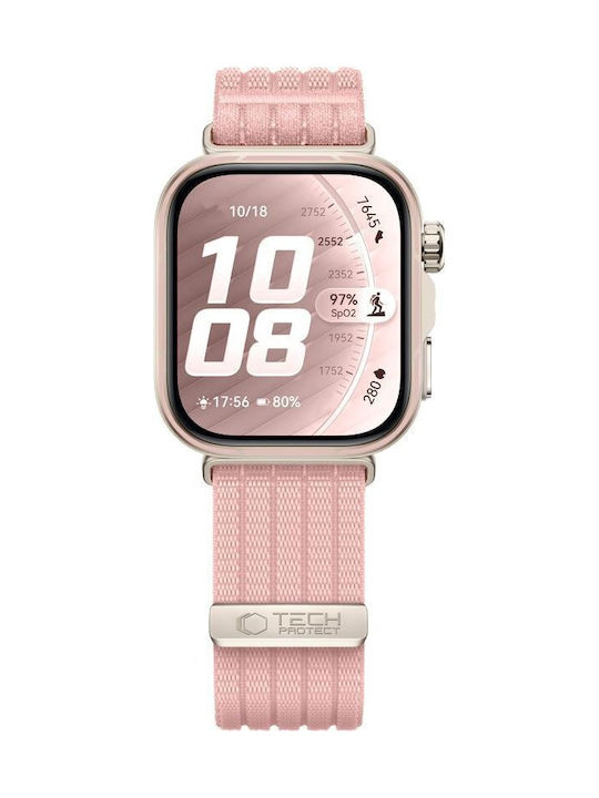 Tech-Protect Nylon Fabric Strap Pink Huawei Watch Fit 3 / 4 / 4 Pro / 5 / 5 Pro