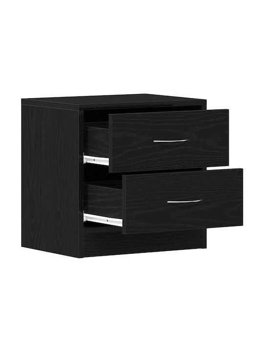 Wooden Black Bedside Tables 2 Pieces 40x30x40cm