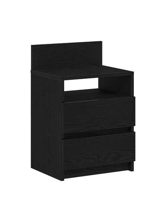 Wooden Black Bedside Tables 2 Pieces 40x33x60cm
