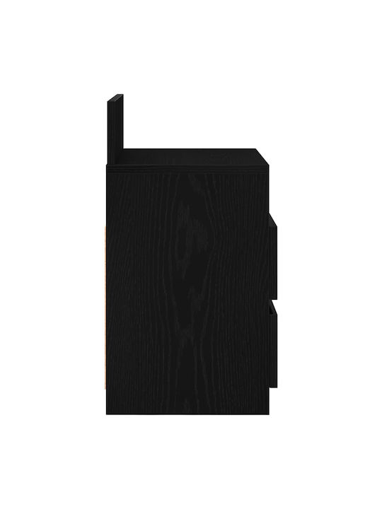 Wooden Black Bedside Tables 2 Pieces 40x33x60cm