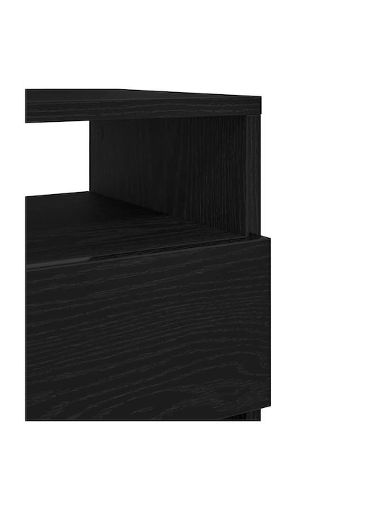 Нощно Шкафче Дървено Черно 40x33x60см